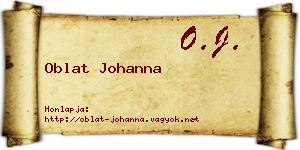 Oblat Johanna névjegykártya